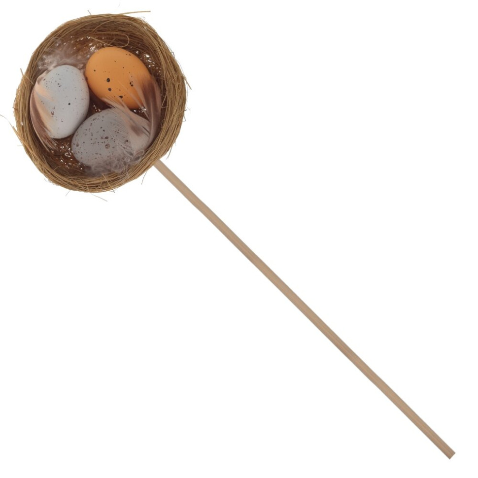 Изделие декоративное (вставка) "Гнездо пасхальное" (6*3), L6 W3 H23 см, 2в.