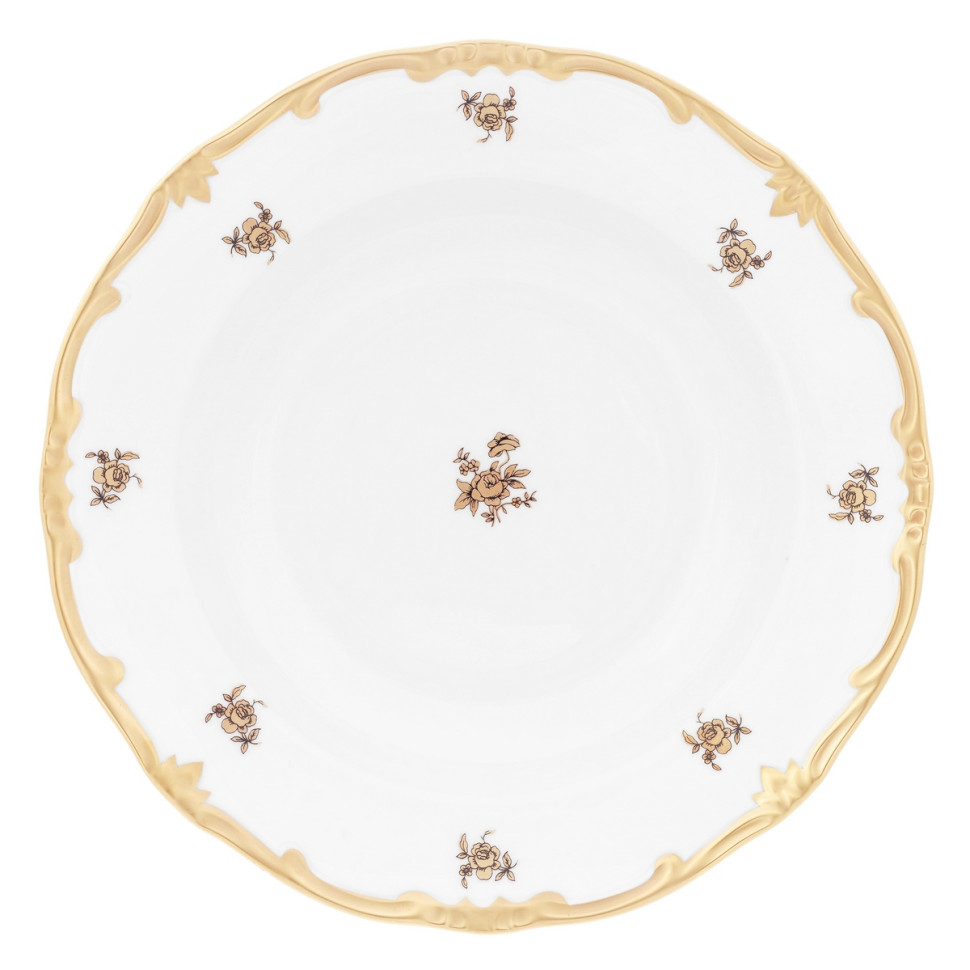 Набор глубоких тарелок 24см.6шт."Роза золотая"