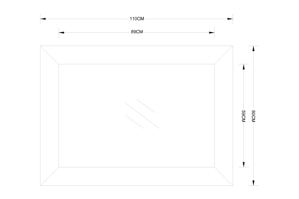 Зеркало прямоугольное в зеркальной раме