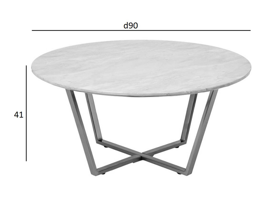 Стол журнальный круглый черный/хром