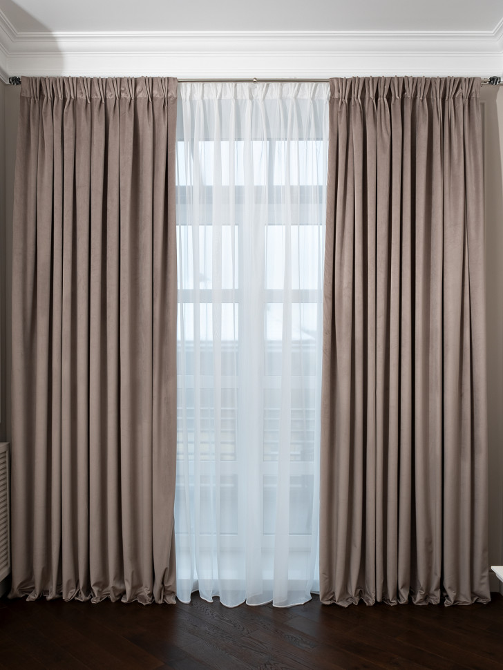 Портьера Silky 275х260см димаут бежевая