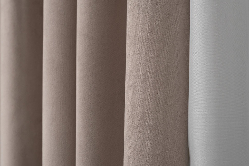 Портьера Silky 275х260см димаут бежевая