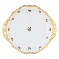 Блюдо круглое с ручками 28см."Роза золотая"