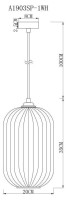 Подвесной светильник Arte Lamp Arwen A1903SP-1WH Подвесной светильник Arte Lamp Arwen A1903SP-1WH