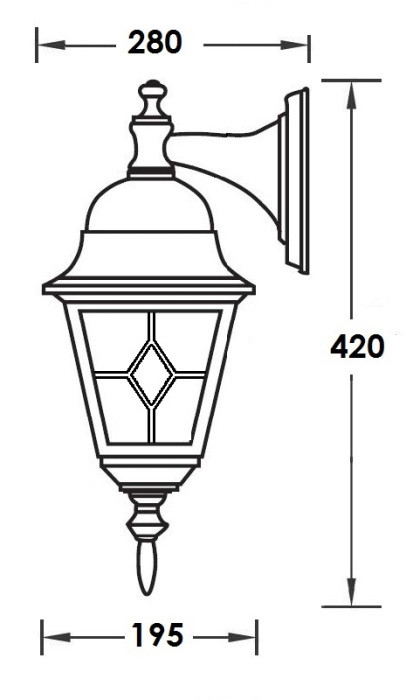 Настенный фонарь уличный QUADRO M lead GLASS 79902MlgG Bl Oasis Light