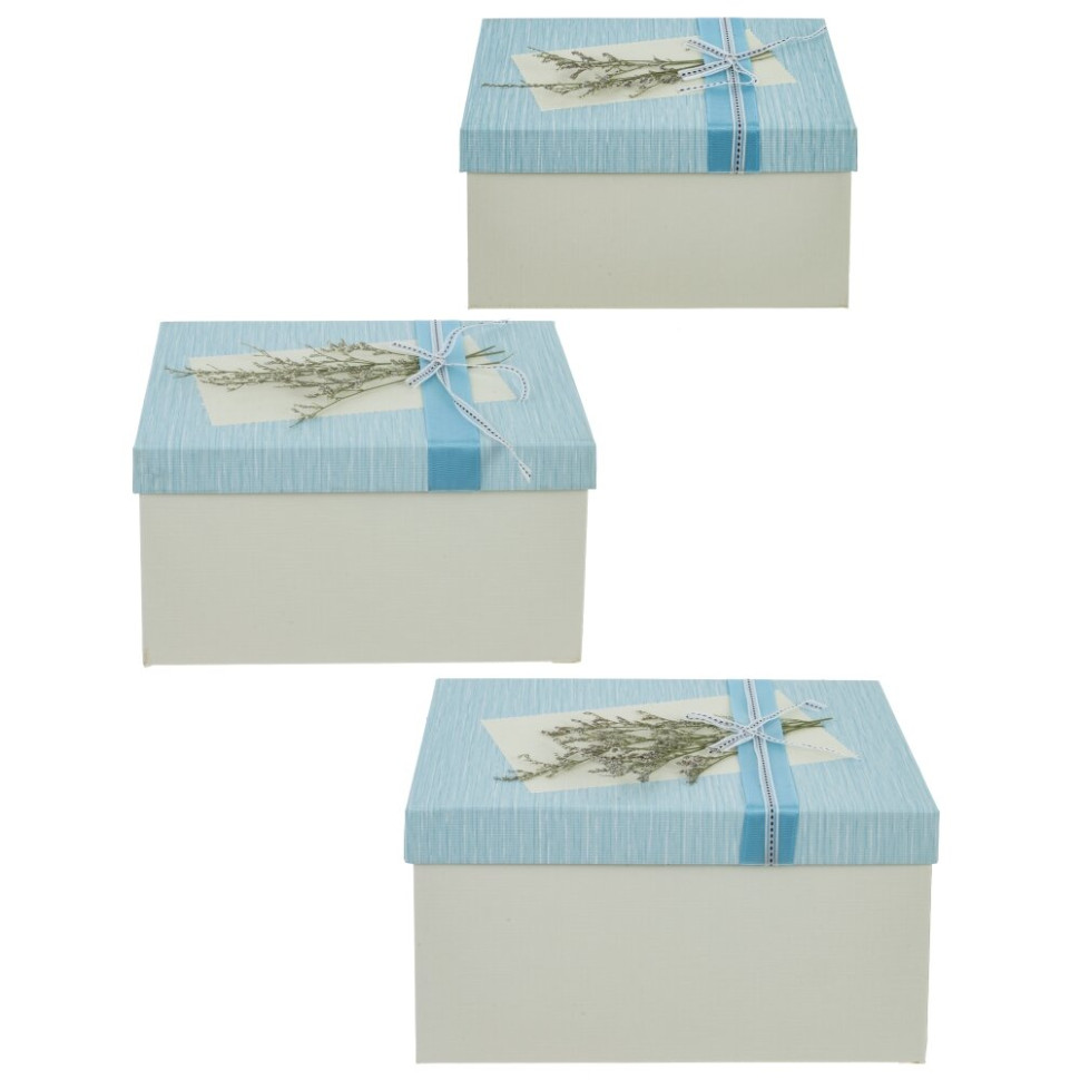 Набор из 3-х коробок подарочных, L19 W26 H15 см, 2в.