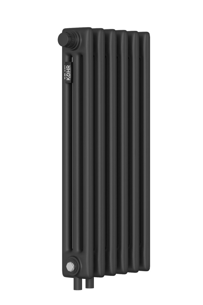 Стальной трубчатый радиатор Kohr Heim 3057/06 секций H01 с нижним подключением черный