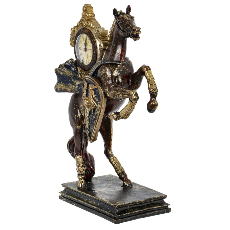 Фигурка декоративная "Лошадь" с часами D8см, (AAx1 н/п), L31,5 W14 H45,5 см