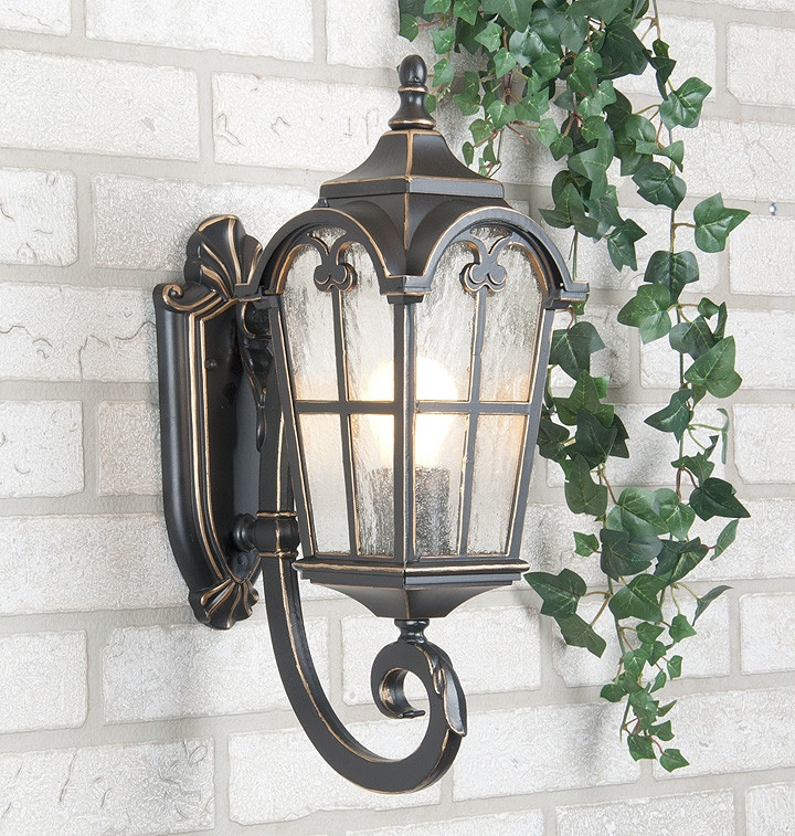 Настенный фонарь уличный Mira Mira U черное золото Elektrostandard