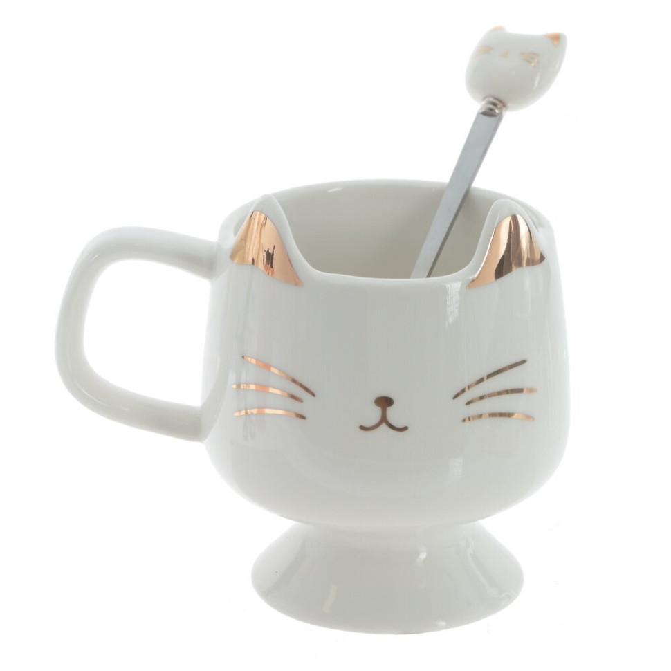 Кружка с ложкой, 280 мл, L12 W9 H11 см