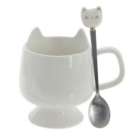 Кружка с ложкой, 280 мл, L12 W9 H11 см