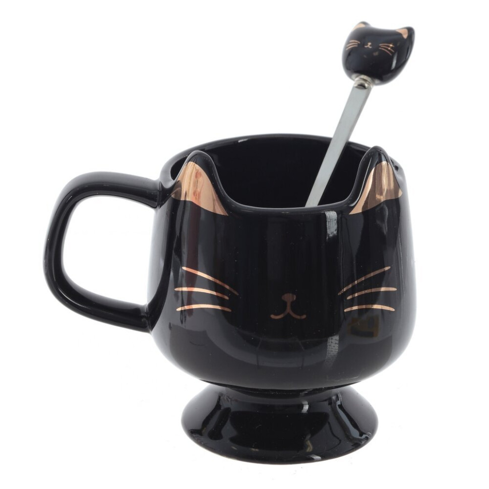 Кружка с ложкой, 280 мл, L12 W9 H11 см