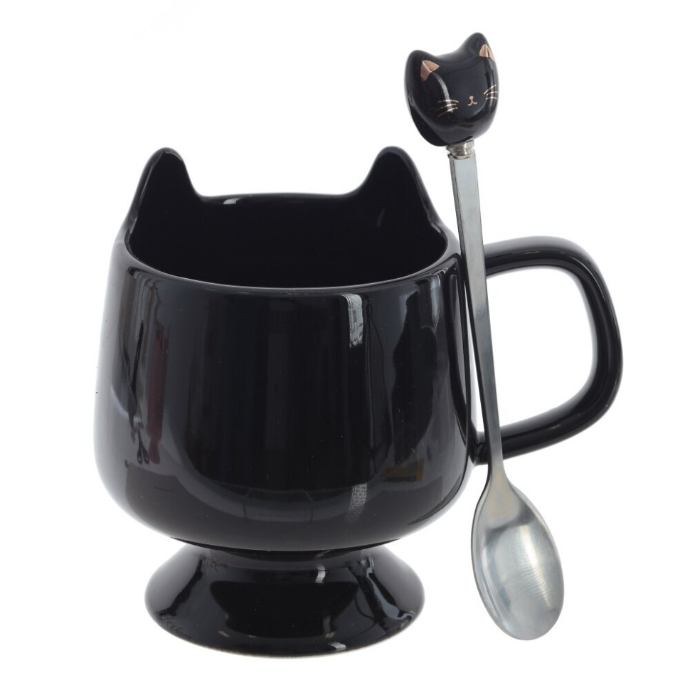 Кружка с ложкой, 280 мл, L12 W9 H11 см