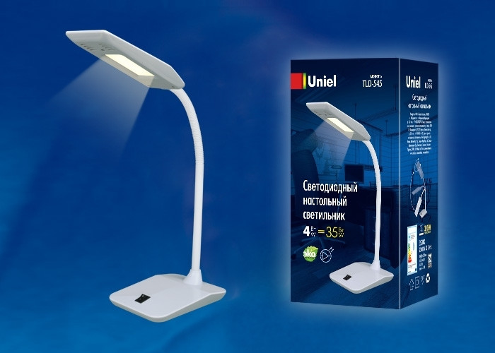 Офисная настольная лампа  TLD-545 Black-White/LED/350Lm/3500K Uniel