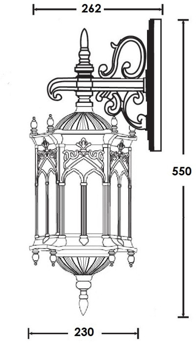 Настенный фонарь уличный DELI L 89902L/08 Bl Oasis Light