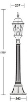 Наземный фонарь ASTORIA 2M 91407M Bl ромб Oasis Light