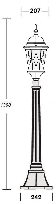 Наземный фонарь ASTORIA 2M 91407M Bl ромб Oasis Light