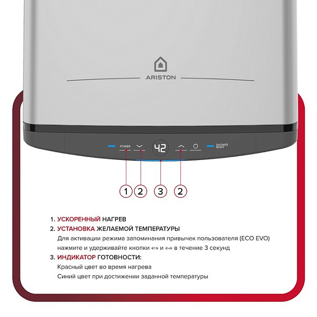 Настенный накопительный электрический водонагреватель Ariston ABSE VLS PRO PW 100