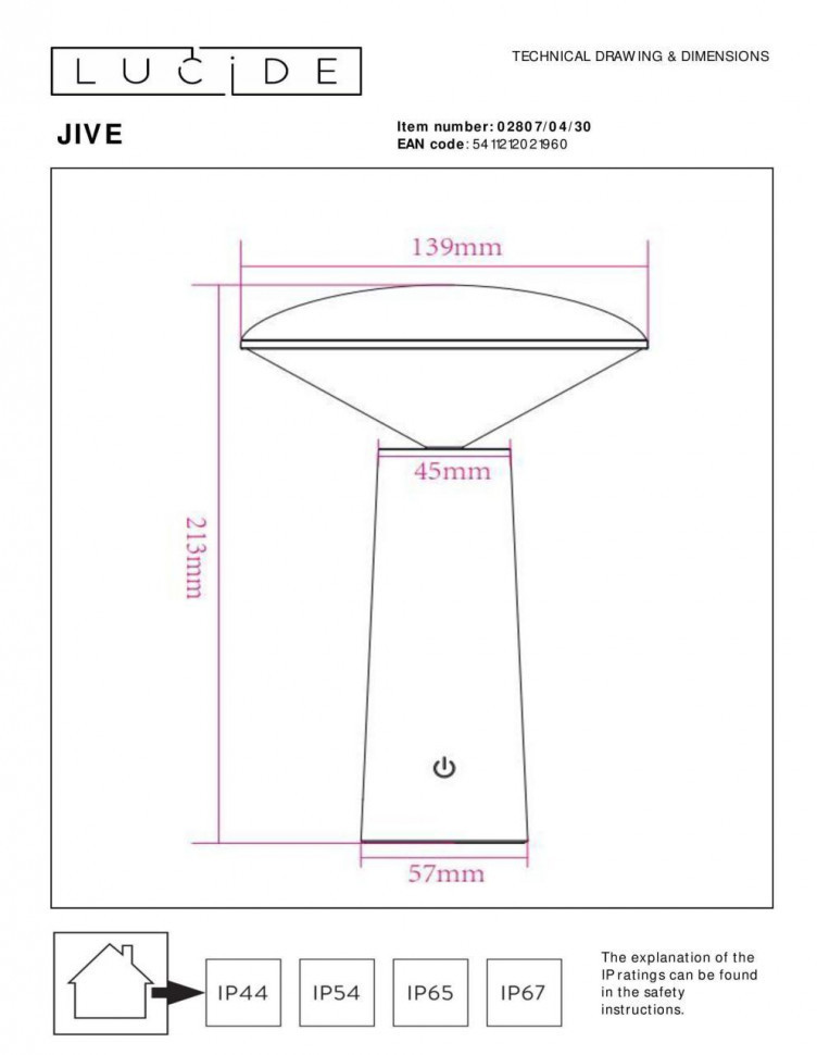 Уличный светодиодный светильник Lucide Jive 02807/04/30