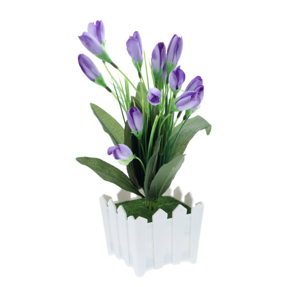 Цветочная композиция "Крокусы", L18 W18 H27 см