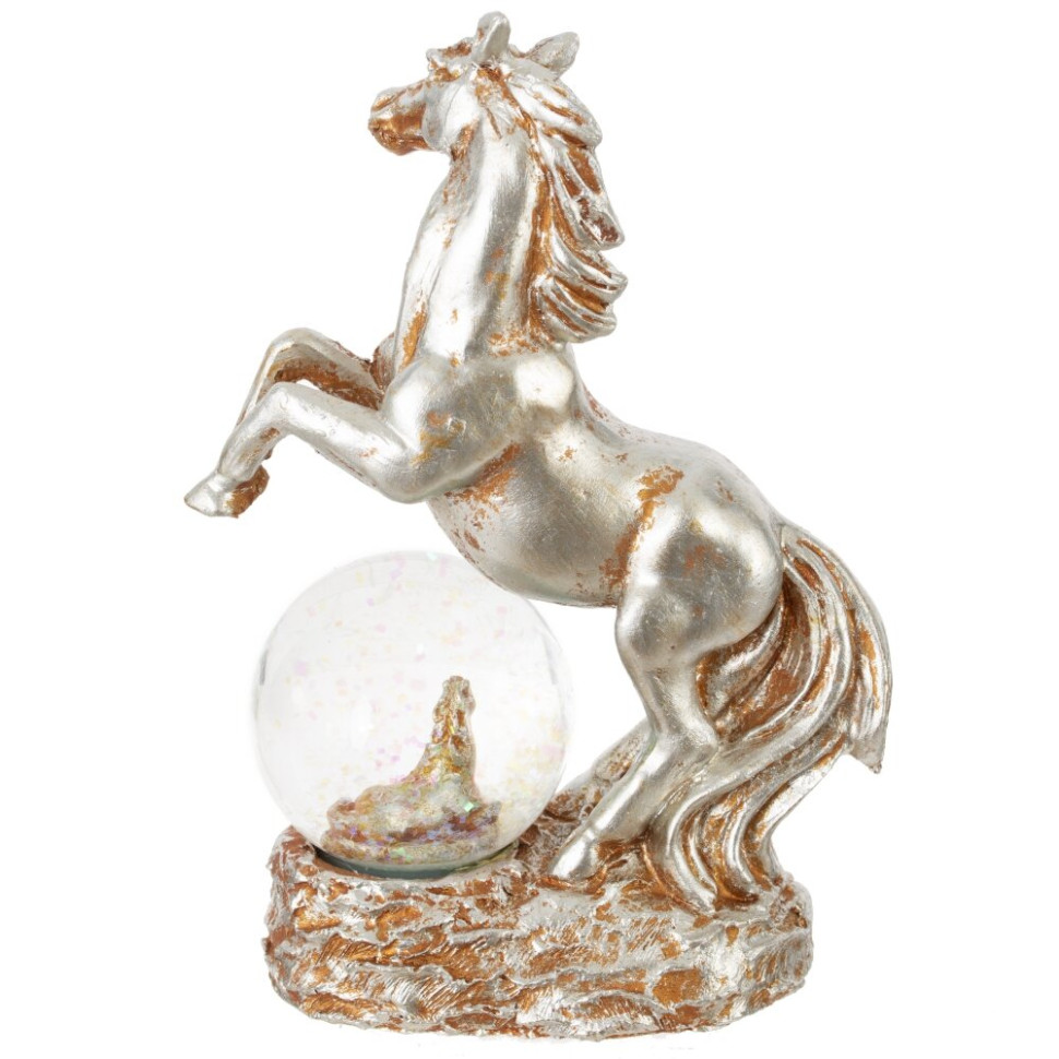 Фигурка декор в стекл шаре "Лошадь", L9,5 W5 H14 см, 2в.