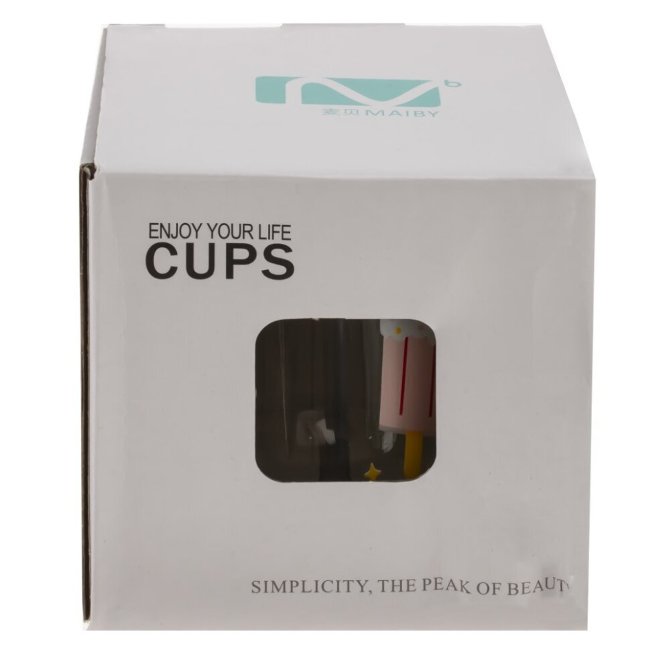 Кружка с крышкой 320 мл, L7 W7 H8 см