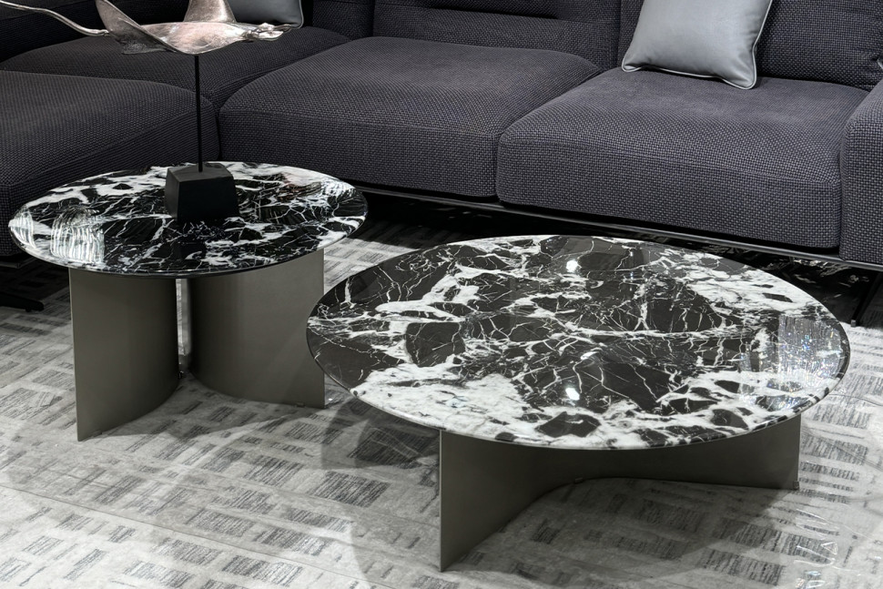 Столик журнальный искусственный мрамор черный