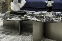 Столик журнальный искусственный мрамор черный