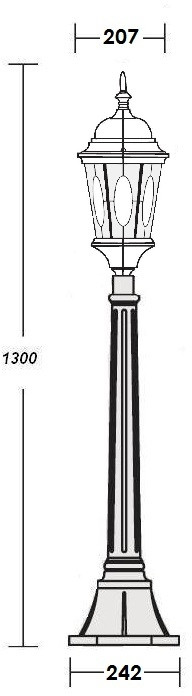 Наземный фонарь ASTORIA 2M 91407M Bl овал Oasis Light