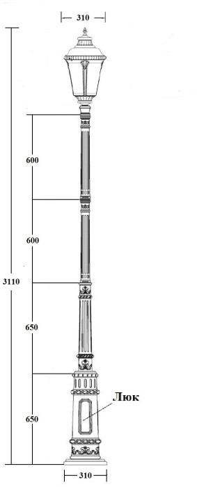 Наземный фонарь MUNICH 2М 79760M/E7 Gb Oasis Light
