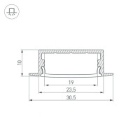 Профиль с экраном Arlight ARH-WIDE-F-H10-2000 ANOD+OPAL 036769 Профиль с экраном Arlight ARH-WIDE-F-H10-2000 ANOD+OPAL 036769