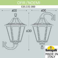 Настенный фонарь уличный Noemi E35.132.000.WYH27 Fumagalli