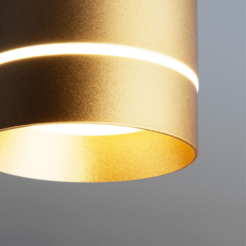 Потолочный светодиодный светильник Elektrostandard DLR021 9W 4200K золото матовый a049492