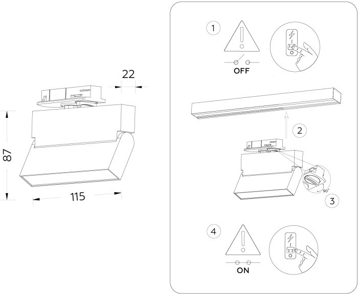 Трековый светильник Track System GL6801 Ambrella