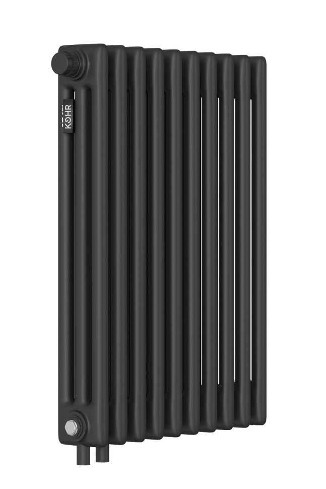 Стальной трубчатый радиатор Kohr Heim 3057/10 секций H01 с нижним подключением черный