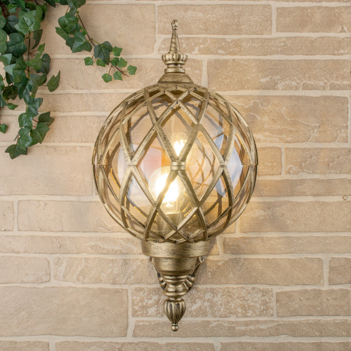 Настенный фонарь уличный Sirius Sirius U черное золото Elektrostandard