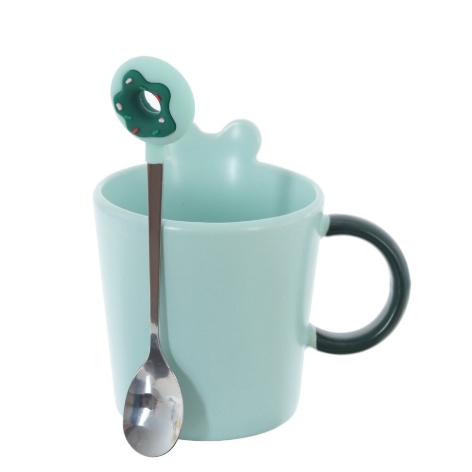 Кружка с ложкой, 350 мл, L12 W9,5 H11 см