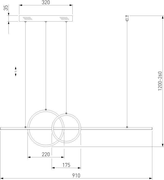 Подвесной светильник Twin 90265/1 черный Eurosvet