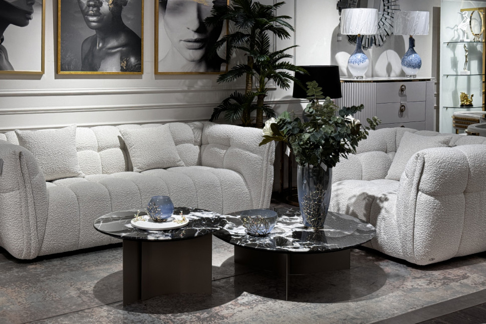 Стол журнальный искусственный мрамор черный