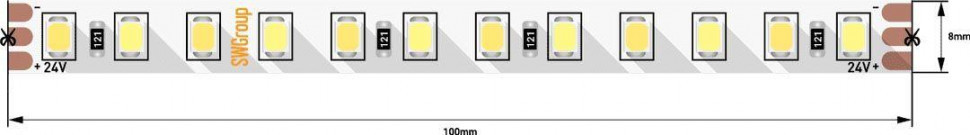 Светодиодная лента SWG 14,4W/m 120LED/m 2835SMD теплый/ холодный  белый 5M 003610