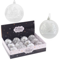 Набор из 12шт Украшение новогоднее "Шар", D 8 см, L35 W27 H9 см