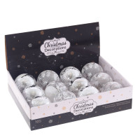 Набор из 12шт Украшение новогоднее "Шар", D 8 см, L35 W27 H9 см