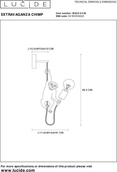 Бра EXTRAVAGANZA CHIMP 10202/01/30 Lucide