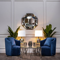 Стол журнальный с прозрачным стеклом (хром)