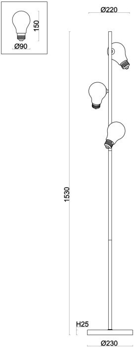 Торшер Evidence FR5372FL-03B Freya