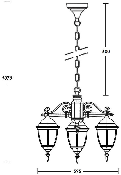 Уличный светильник подвесной ARSENAL S 91270S/3/02 Gb Oasis Light
