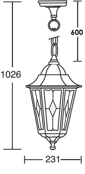 Уличный светильник подвесной PETERSBURG lead GLASS 79805lg Bl Oasis Light