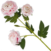 Цветок искусственный с каплями росы "Пион", L18 W15 H67 см