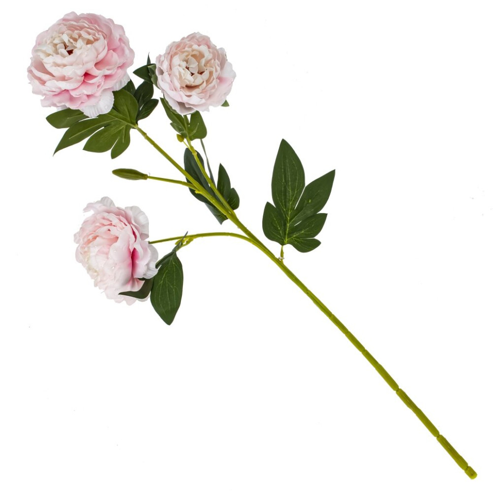 Цветок искусственный с каплями росы "Пион", L18 W15 H67 см