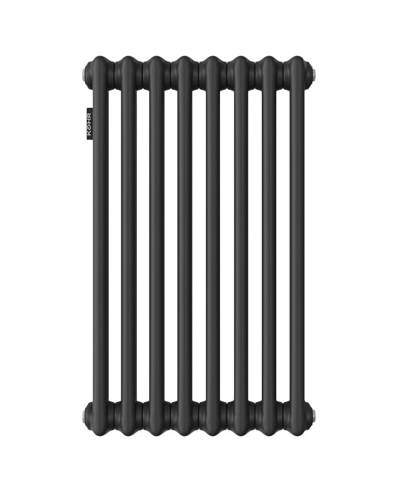 Стальной трубчатый радиатор Kohr Heim 2057/08 секций с боковым подключением 3/4 черный
